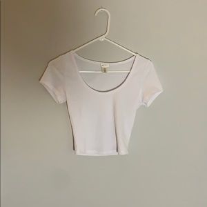 White ribbed crop top